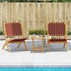 vidaXL Chaises pliables de jardin lot de 2 et table rouge bois massif