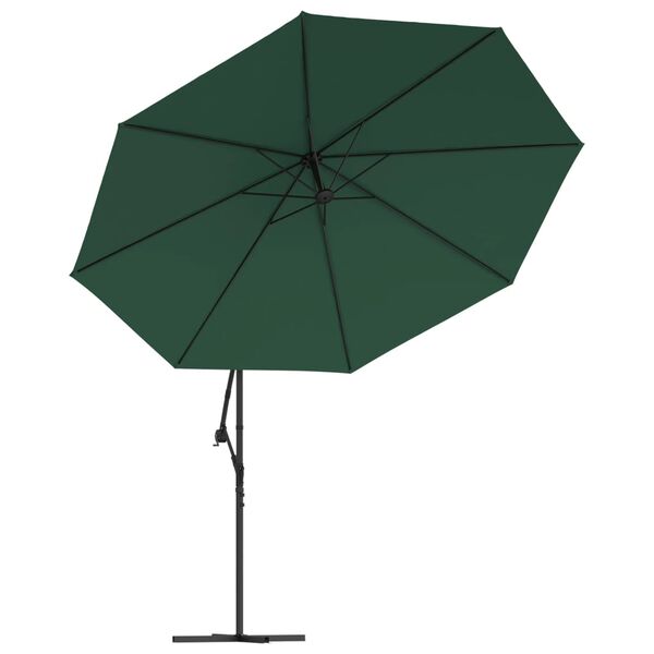 vidaXL Parasol de jardin en porte-&agrave;-faux 3,5 m vert