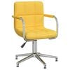 vidaXL Chaise pivotante de bureau Jaune moutarde Tissu