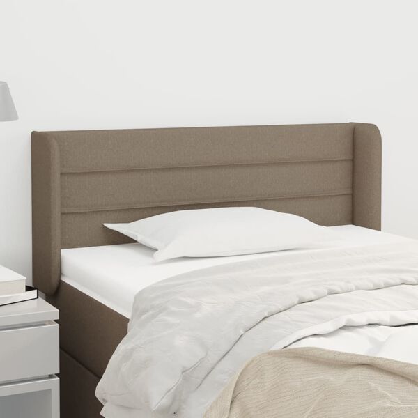 vidaXL T&ecirc;te de lit avec oreilles Taupe 103x16x78/88 cm Tissu