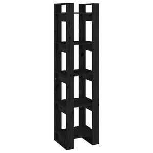 vidaXL Biblioth&egrave;que/S&eacute;parateur de pi&egrave;ce Noir 41x35x160 cm Pin massif