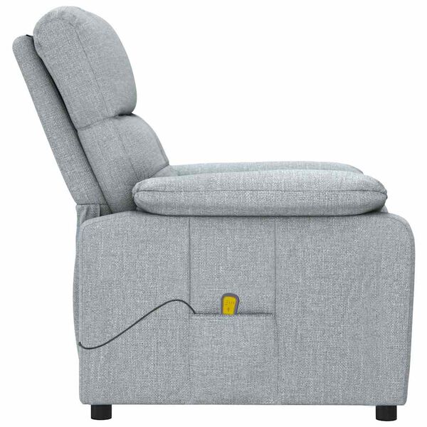 vidaXL Fauteuil de massage Gris clair Tissu