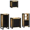 vidaXL Ensemble de mobilier de salle de bain 4 pcs Marron et Noir