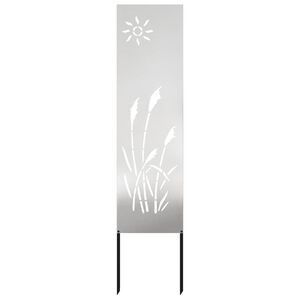 vidaXL &Eacute;cran de confidentialit&eacute; de jardin Fretwork Argent&eacute; 32 x 140 cm