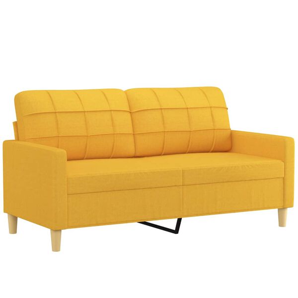 vidaXL Canap&eacute; &agrave; 2 places Jaune clair 140 cm Tissu