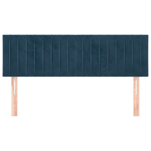 vidaXL T&ecirc;tes de lit 2 pcs Bleu fonc&eacute; 72x5x78/88 cm Velours