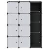 vidaXL Armoire modulaire 9 compartiments noir et blanc 109x36,5x143 cm