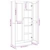 vidaXL Armoire &agrave; vitrine Sonoma gris 82,5x30,5x185cm Bois ing&eacute;nierie