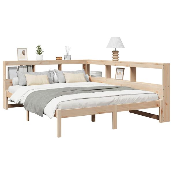 vidaXL Lit biblioth&egrave;que sans matelas 140x200 cm bois massif de pin