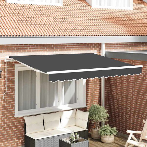 vidaXL Auvent R&eacute;tractable Anthracite 250 x 200 cm tissu