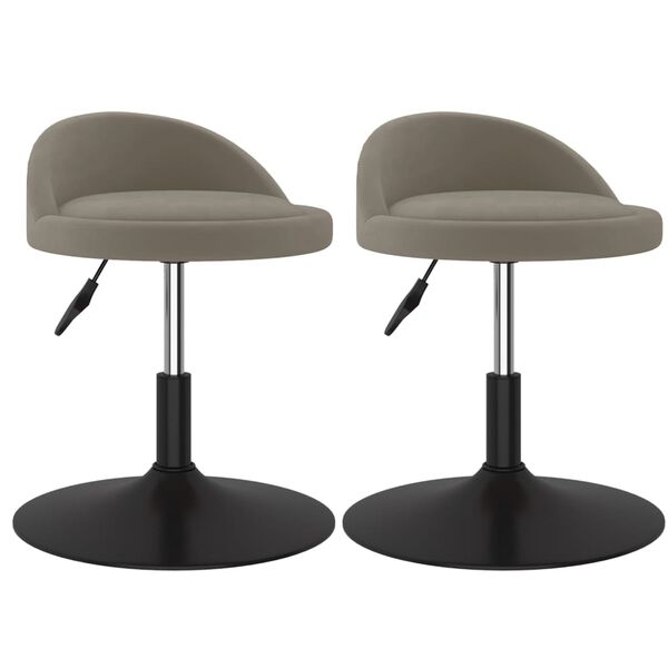 vidaXL Chaises pivotantes &agrave; manger lot de 2 Gris clair Velours