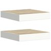 vidaXL &Eacute;tag&egrave;res murales 2 pcs Ch&ecirc;ne et blanc 23x23,5x3,8 cm MDF