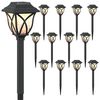 vidaXL Lampes solaires ext&eacute;rieures avec pique de sol 12 pc Blanc chaud