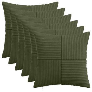 vidaXL Housse de coussin 6 pcs ALMELO Vert 30 x 30 cm velours c&ocirc;tel&eacute;