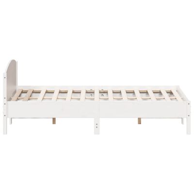 vidaXL Cadre de lit et tête de lit blanc 200x200 cm bois de pin massif
