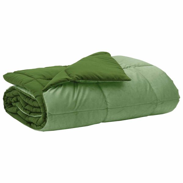 vidaXL Duvet d'&eacute;t&eacute; simple Matelass&eacute; Vert 200 x 220 cm Microfibre