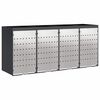 vidaXL Rangement de poubelle &agrave; roulettes pour 3 poubelles Anthracite