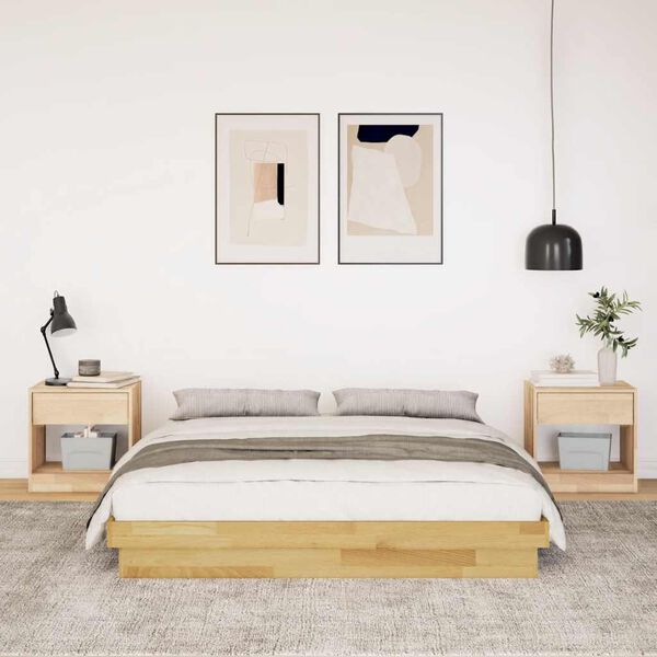vidaXL Cadre de lit sans matelas 160x200 cm bois massif de ch&ecirc;ne
