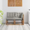 vidaXL Canap&eacute; d&rsquo;ext&eacute;rieur milieu et coin avec coussin 2 Pi&egrave;ce Naturel