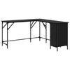 vidaXL Bureau Ch&ecirc;ne noir 141 x 141 x 75 cm Bois d'ing&eacute;nierie