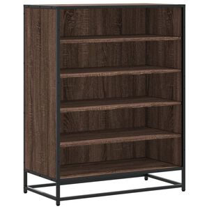 vidaXL Meuble &agrave; chaussures ch&ecirc;ne marron bois d'ing&eacute;nierie et m&eacute;tal