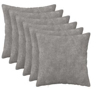 vidaXL Coussin HEERLEN 6 pc Gris clair Fleece en microfibre