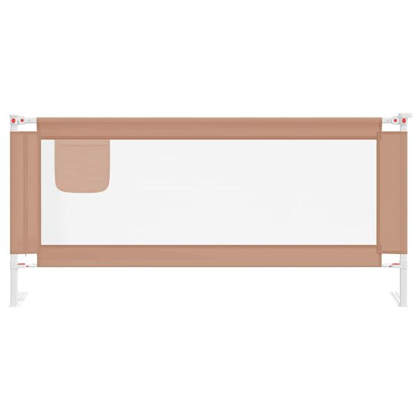 vidaXL Barri&egrave;re de s&eacute;curit&eacute; de lit d'enfant Taupe 200x25 cm Tissu