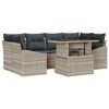 vidaXL Ensemble de canap&eacute; de jardin 7 pc Gris clair polyrotin
