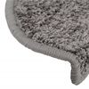 vidaXL Tapis d'escalier 15 pi&egrave;ces 65 x 21 x 4 cm Gris Demi-rond Grand