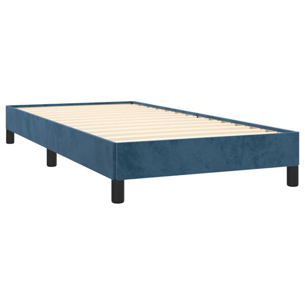 vidaXL Sommier &agrave; lattes de lit avec matelas Bleu fonc&eacute; 90x200 cm