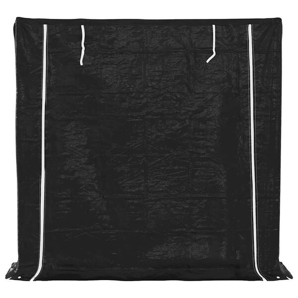 vidaXL Portant de bois de chauffage et housse de pluie acier galvanis&eacute;