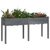 vidaXL Jardini&egrave;re avec doublure gris 161x45x76 cm bois massif de sapin