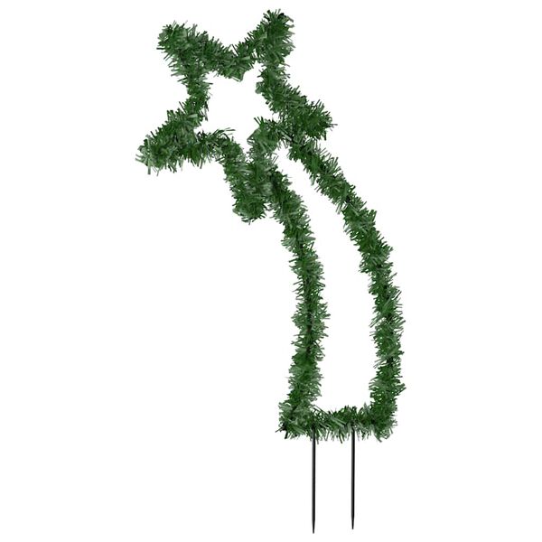 vidaXL D&eacute;coration lumineuse m&eacute;t&eacute;ore de No&euml;l avec piquets 80 LED 62 cm