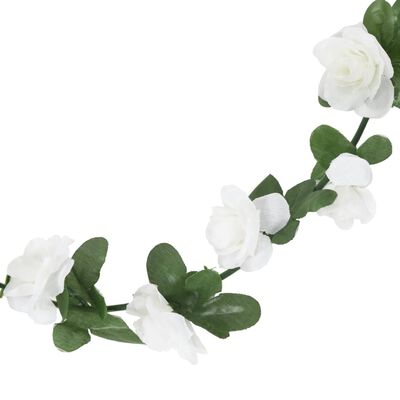 vidaXL Guirlandes de fleurs de Noël 6 pcs blanc 240 cm