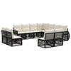 vidaXL Ensemble de canap&eacute; de jardin 11 pc Noir et blanc cr&egrave;me