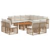 vidaXL Ensemble de canap&eacute; de jardin 12 pc Blanc Naturel et Cr&egrave;me
