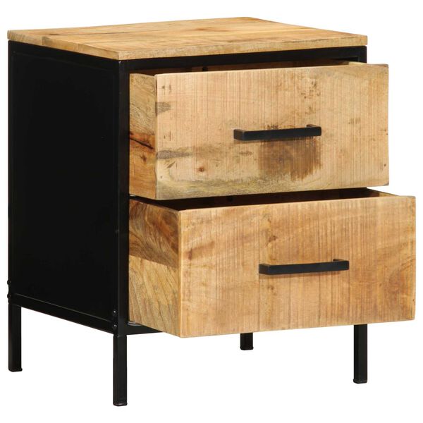vidaXL Cabinet de chevet avec tiroir Marron et Noir 40 x 35 x 50 cm