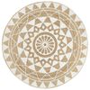 vidaXL Tapis fait &agrave; la main Jute avec imprim&eacute; blanc 120 cm