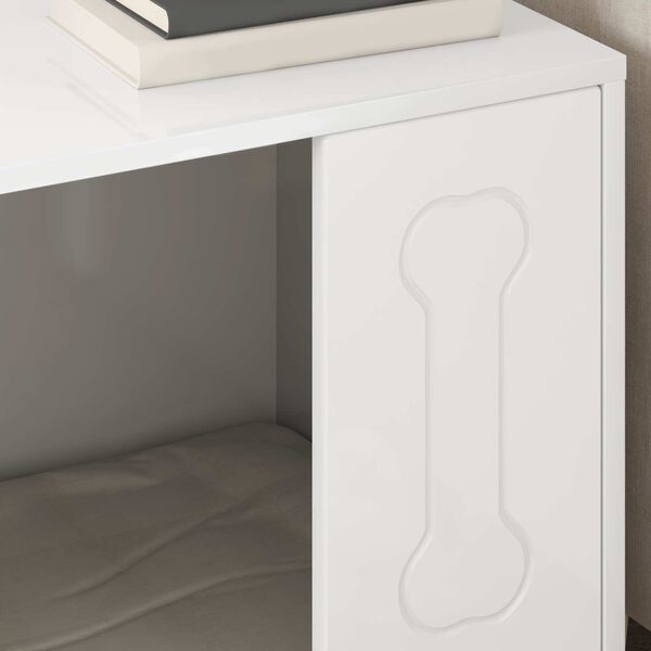 vidaXL Maison pour Chiens Blanc Brillant 44 x 42 x 49 cm