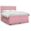 vidaXL Sommier &agrave; lattes de lit avec matelas Rose 200x200 cm Velours