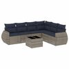 vidaXL Ensemble de canap&eacute; de jardin 7 pcs avec coussins gris r&eacute;sine tress&eacute;e