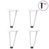 vidaXL Pieds en &eacute;pingle &agrave; cheveux pour table basse 4 pi&egrave;ces Blanc 20 cm Acier massif