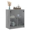 vidaXL Armoire lat&eacute;rale avec portes en verre sonoma gris 68x37x75,5 cm