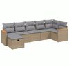 vidaXL Salon de jardin avec coussins 7pcs m&eacute;lange beige r&eacute;sine tress&eacute;e