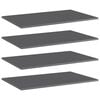 vidaXL Panneaux biblioth&egrave;que 4 pcs Gris brillant 80x50x1,5cm Agglom&eacute;r&eacute;
