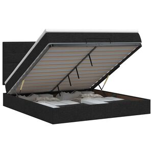vidaXL Lit ottoman avec matelas Noir 140 x 200 cm Tissu