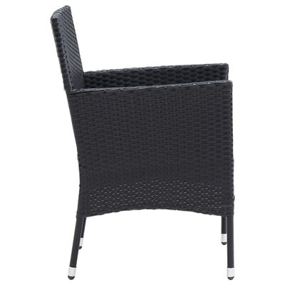 vidaXL Chaises à manger de jardin lot de 4 Résine tressée Noir