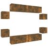 vidaXL Ensemble de meubles TV 8 pcs Ch&ecirc;ne fum&eacute; Bois d'ing&eacute;nierie