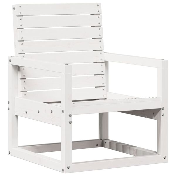 vidaXL Salon de jardin 3 pcs blanc bois massif de pin