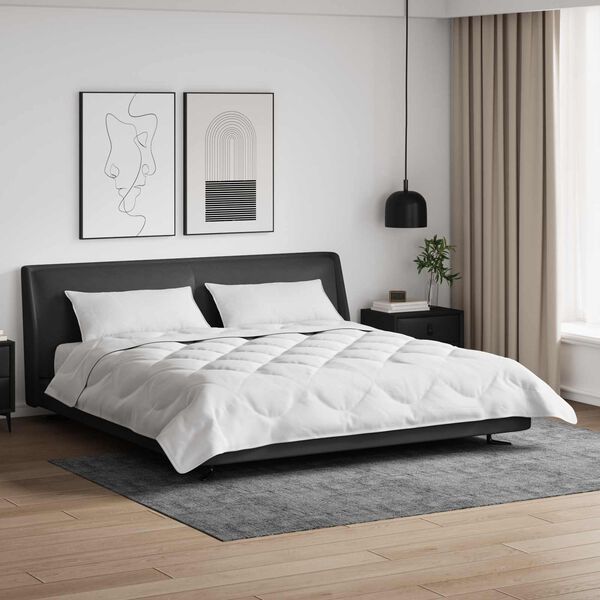 vidaXL Couette avec oreiller 3 pcs Blanc Microfibre